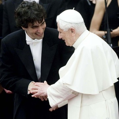 Carlo Ponti with Pope Benedict XVI in 2010